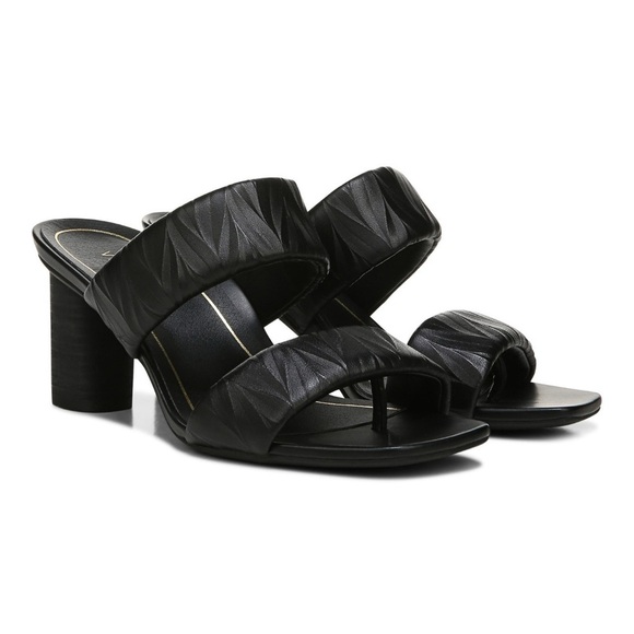 Women’s VIONIC Emaline black leather slide heeled sandals- Size 6 - Picture 1 of 9